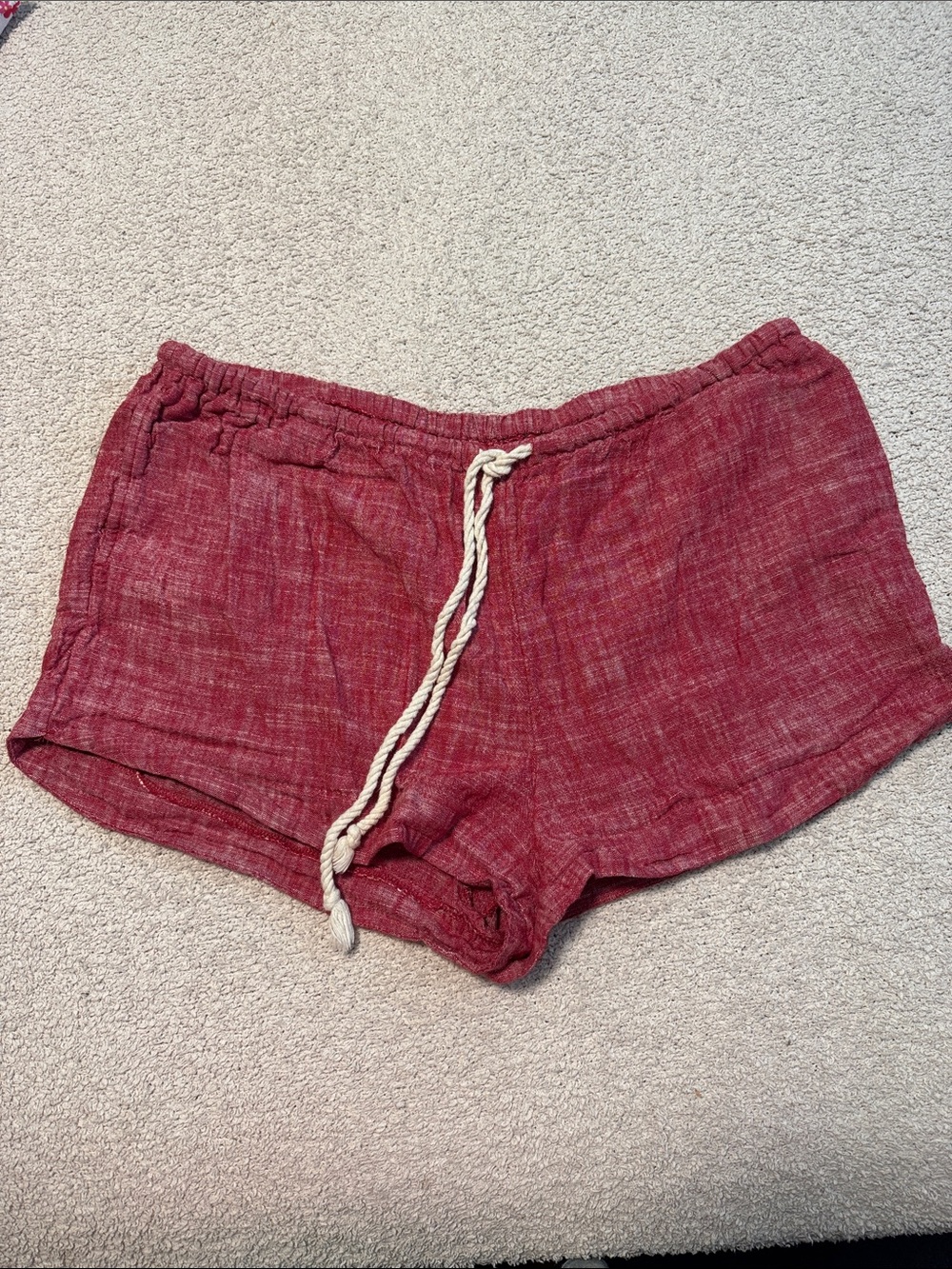 Mossimo Supply Co. Red Drawstring Linen-Blend Athletic Shorts xl